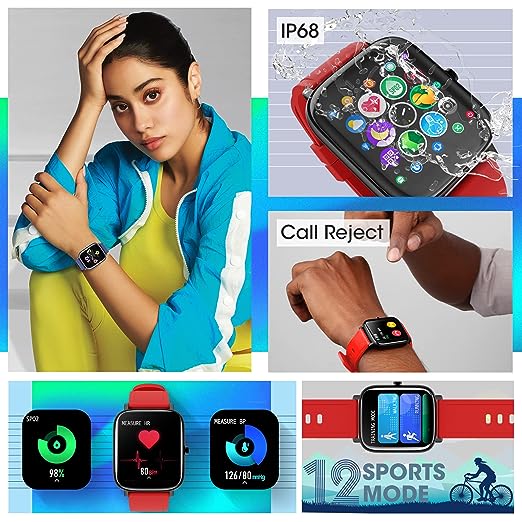 ZEBRONICS ZEB-FIT280CH Smart Watch with Screen Size 3.55cm (1.39inch) 12 Sports Modes, IP68 Waterproof, Heart Rate, BP, SpO2, Caller ID, 7 Days Storage (Black+ Red) ZEBRONICS ZEB-FIT280CH Smart Watch with Screen Size 3.55cm (1.39inch) 12 Sports Modes, IP68 Waterproof, Heart Rate, BP, SpO2, Caller ID, 7 Days Storage (Black+ Red)